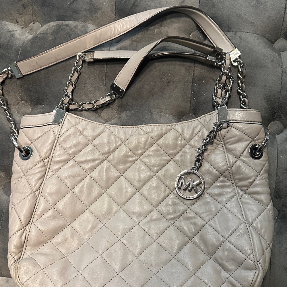 Michael Kors Quilted Tan Shoulder Bag